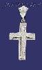 Sterling Silver Big CZ DC Cross Charm Pendant