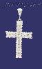 Sterling Silver Big CZ DC Cross Charm Pendant Sterling Silver Big CZ DC Cross Charm Pendant