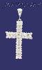 Sterling Silver Big CZ DC Cross Charm Pendant