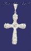 Sterling Silver Big CZ DC Cross Charm Pendant Sterling Silver Big CZ DC Cross Charm Pendant