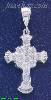 Sterling Silver CZ Dia-Cut Cross Charm Pendant