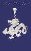 Sterling Silver Big CZ DC Dragon Charm Pendant Sterling Silver Big CZ DC Dragon Charm Pendant
