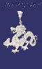 Sterling Silver Big CZ DC Dragon Charm Pendant