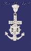 Sterling Silver Big CZ DC Anchor Cross Crucifix Charm Pendant Sterling Silver Big CZ DC Anchor Cross Crucifix Charm Pendant