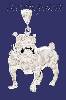 Sterling Silver Big CZ DC Bulldog Charm Pendant