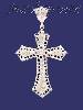 Sterling Silver Big CZ DC Cross Charm Pendant