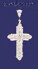 Sterling Silver Big CZ DC Cross Charm Pendant