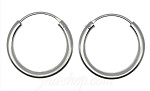 Sterling Silver 18mm Endless Hoop Earrings 2mm tubing