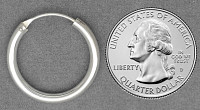 Sterling Silver 25mm Endless Hoop Earrings 3mm tubing