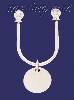 Sterling Silver U-shaped w/Engravable Round Disc Key Chain