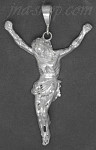 Sterling Silver Diamond-Cut Large Jesus Christ Crucifix Pendant Sterling Silver Diamond-Cut Large Jesus Christ Crucifix Pendant