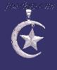 Sterling Silver DC Big Moon & Star Charm Pendant