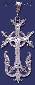 Sterling Silver DC Big Cross w/Birds Charm Pendant