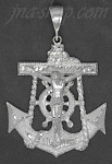 Sterling Silver DC Big Anchor Crucifix Charm Pendant
