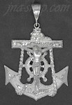 Sterling Silver DC Big Anchor Crucifix Charm Pendant Sterling Silver DC Big Anchor Crucifix Charm Pendant