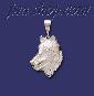 Sterling Silver DC Big Wolf Head Charm Pendant