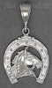Sterling Silver DC Horse Head Horseshoe Charm Pendant Sterling Silver DC Horse Head Horseshoe Charm Pendant