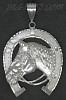 Sterling Silver DC Big Horse Head Horseshoe Charm Pendant