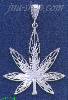 Sterling Silver DC Big Filigree Marijuana Pot Leaf Charm Pendant