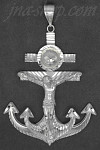 Sterling Silver DC Big Anchor Cross Crucifix Charm Pendant Sterling Silver DC Big Anchor Cross Crucifix Charm Pendant