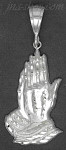 Sterling Silver DC Big Praying Hands Charm Pendant