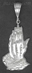 Sterling Silver DC Big Praying Hands Charm Pendant Sterling Silver DC Big Praying Hands Charm Pendant