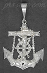 Sterling Silver DC Big Anchor Cross Crucifix Charm Pendant Sterling Silver DC Big Anchor Cross Crucifix Charm Pendant