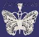 Sterling Silver DC Big Filigree Butterfly Charm Pendant