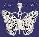 Sterling Silver DC Big Filigree Butterfly Charm Pendant