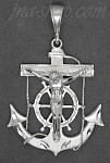 Sterling Silver DC Anchor Cross Crucifix Charm Pendant Sterling Silver DC Anchor Cross Crucifix Charm Pendant