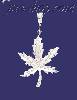 Sterling Silver DC Marijuana Pot Leaf Charm Pendant