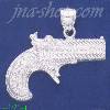 Sterling Silver DC Big Pistol Handgun Charm Pendant