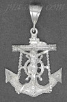 Sterling Silver DC Anchor Cross Crucifix Charm Pendant