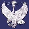 Sterling Silver DC Big Striking Eagle Charm Pendant