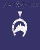 Sterling Silver DC Big Horse Head Horseshoe Charm Pendant Sterling Silver DC Big Horse Head Horseshoe Charm Pendant