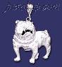 Sterling Silver DC Huge Big Bulldog Charm Pendant