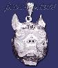 Sterling Silver DC Big Pitbull Dog Head Charm Pendant