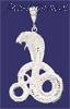 Sterling Silver DC Snake Cobra Charm Pendant