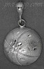 Sterling Silver Diamond-cut Basketball Pendant Rhodium Plated Finish