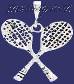 Sterling Silver DC 2 Tennis Racquets Charm Pendant