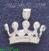 Sterling Silver DC Crown 'KING' Charm Pendant