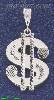 Sterling Silver Diamond-Cut Dollar Money Sign Pendant