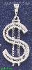 Sterling Silver DC Big Dollar Money Sign Charm Pendant