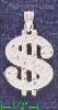 Sterling Silver Diamond-Cut Dollar Money Sign Charm Pendant