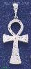 Sterling Silver Diamond-Cut Big Ankh Ansate Cross Charm Pendant