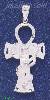 Sterling Silver DC Big Ankh Ansate Cross w/Cobra Charm Pendant