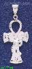 Sterling Silver DC Ankh Ansate Cross w/Cobra Charm Pendant