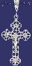 Sterling Silver Diamond-Cut Crucifix Budded Cross Charm Pendant Sterling Silver Diamond-Cut Crucifix Budded Cross Charm Pendant