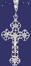 Sterling Silver Diamond-Cut Crucifix Budded Cross Charm Pendant