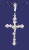 Sterling Silver Dia-Cut Cross Charm Pendant